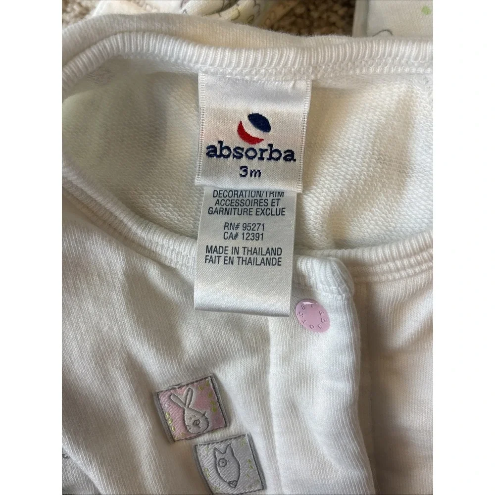 Vtg 90s Absorba 3M Petit Champagne Footless Baby Romper Pastel Sheep Cottagecore